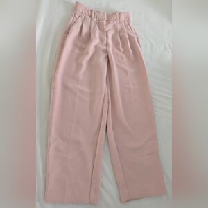 Wilfred High-Waist Cropped Wide-Leg Pants in Light Pink